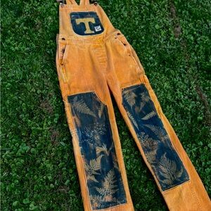 TENNESSEE VOLS BDG Orange Denim Overalls with custom Blue Fern Pattern